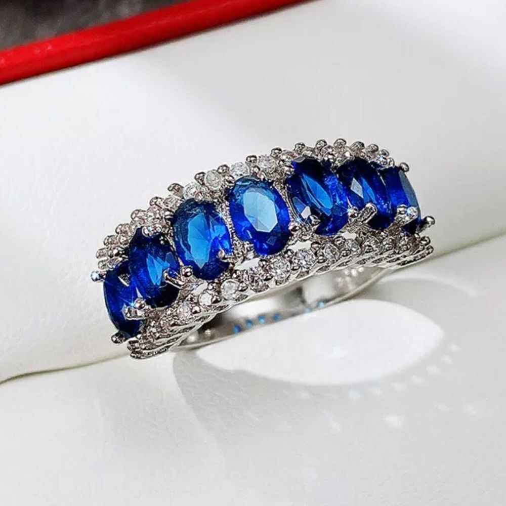 The Blu Neptune Ring in 925 and cubic zirconia